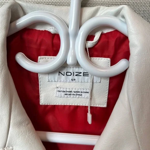 New! Noize Faux Leather Moto Jacket – White – Women’s Size S - Picture 5 of 10
